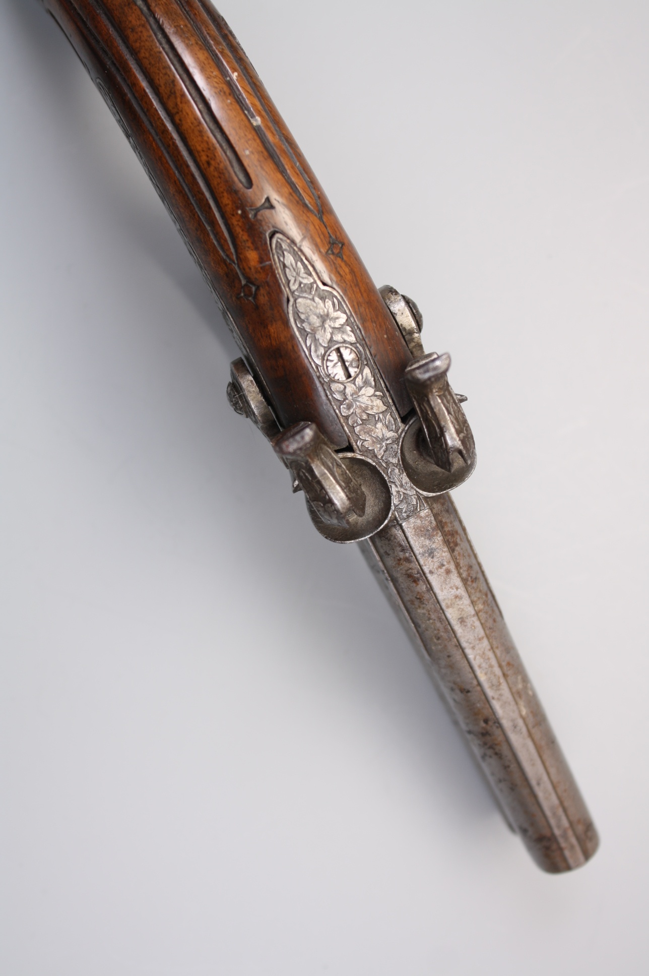 Пара двуствольных капсюльных пистолетов 19 век, Бельгия.