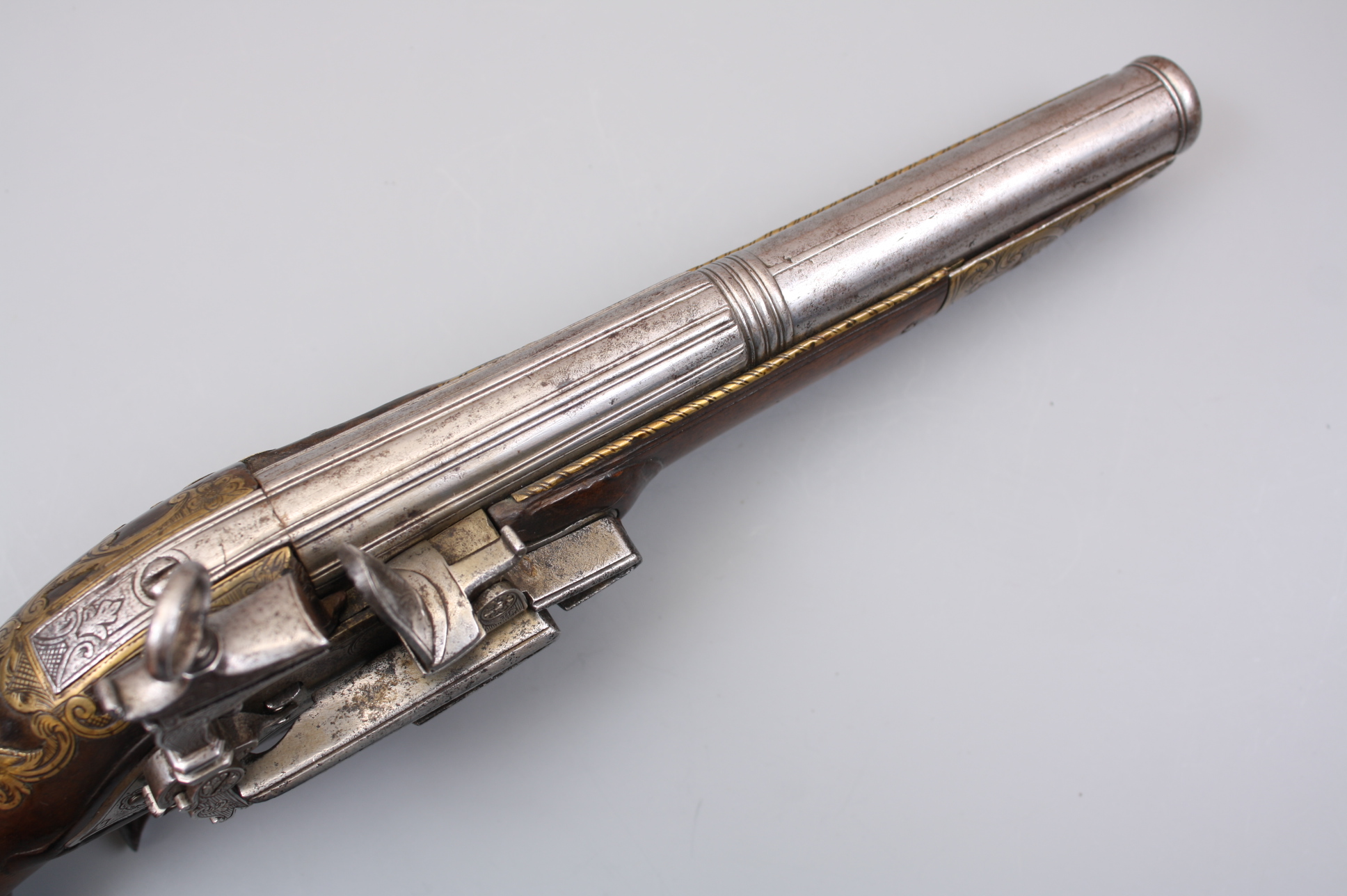 Красивый кремневый пистолет  1800 год, Италия, Неаполь.