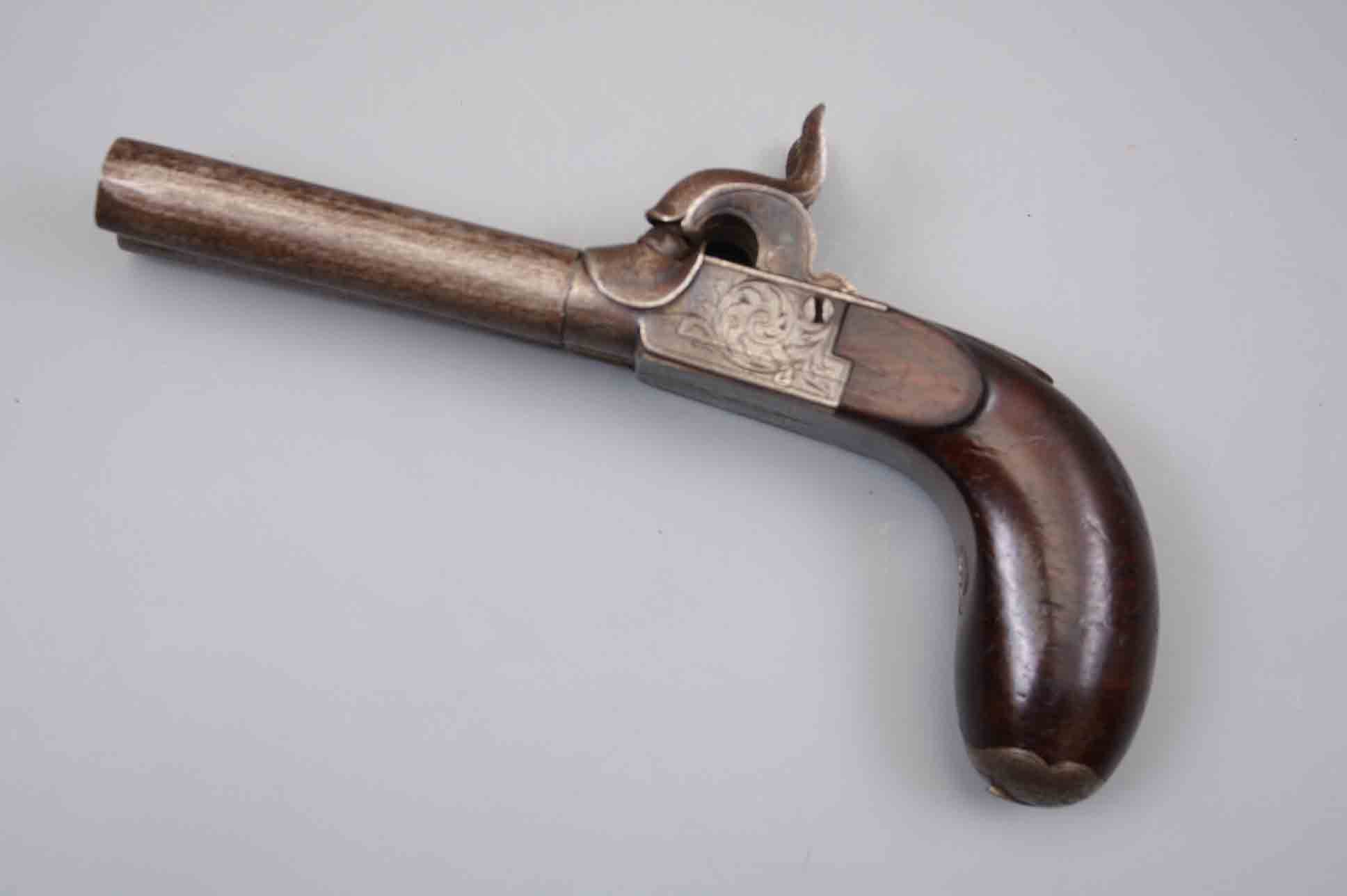 Пара двуствольных карманных капсюльных пистолетов сер. 19-го века, Бельгия.